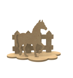 Gomille MDF Deco 3D paard set lengte 24 cm hoogte 15 cm dikte 5 mm