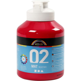 A' Color 02 mat readymix verf op waterbasis primair rood fles 500 ml
