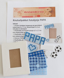 Knutselpakket compleet houten fotolijstje PAPA Pixelhobby