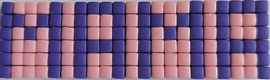 Zelfgemaakte Pixelhobby magneet MAMA paars roze 5,3 x 1,5 cm