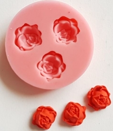 Siliconen mal 3 rozen Ø 4,8 cm dikte 1 cm