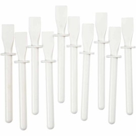 Artistline spatels van wit plastic 10 stuks 11,2 cm hoog