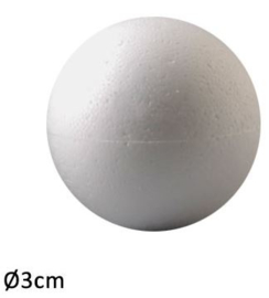 Styropor (piepschuim) ballen Ø 3 cm 5 stuks