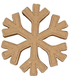 Sneeuwster van bruin papier-mâché Ø 11,3 cm dikte 2 cm