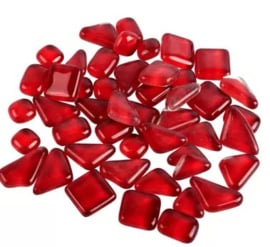 Colourful Mosaics soft glas polygonal helder rood bakje 65 gram