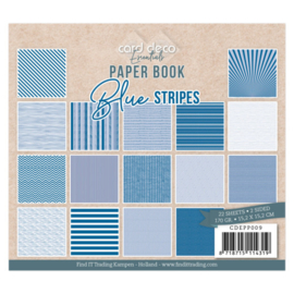 Card Deco Essentials paper book Blue Stripes 15,2 x 15,2 cm CDEPP009