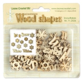 Leane Creatief Wood shapes snowflakes (sneeuwvlokken) 42 stuks 71.2526
