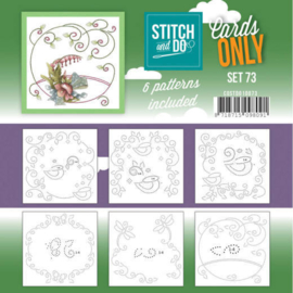 Stitch and Do Cards only bevat 6 verschillende oplegkaartjes set 73
