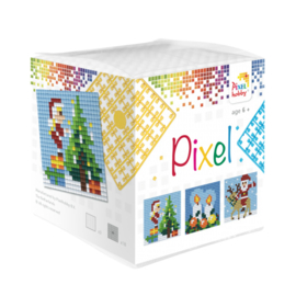 Pixelhobby Pixel mosaic kubussetje Kerst 6,2 x 6,2 cm