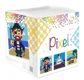 Pixelhobby Pixel mosaic kubussetje piraat 6,2 x 6,2 cm