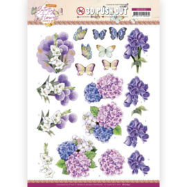 Jeanine's Art Perfect Butterfly Flowers Hydrangea 3D push out A4 SB10642