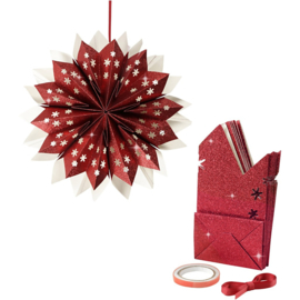 Vivi Gade Design ster van papieren zakken glitter rood Ø 33 cm 150 grams