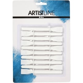 Artistline spatels van wit plastic 10 stuks 11,2 cm hoog