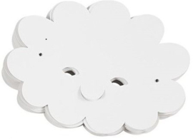 Teach Me fantasie masker wolk 5 stuks wit karton 230 grams met elastiek