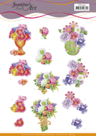 Jeanine's Art Just Beautiful Spring Flowers 3D knipvel A4 CD11745