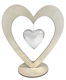Joy!Crafts houten hart open met transparante hart 6320/0023