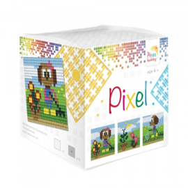 Pixelhobby Pixel mosaic kubussetje tuinieren 6,2 x 6,2 cm
