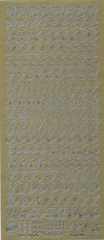Starform 826 goud alfabet 3 Italic Capitals stickervel