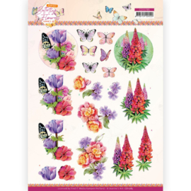 Jeanine's Art Perfect Butterfly Flowers Anemone 3D knipvel A4 CD11785