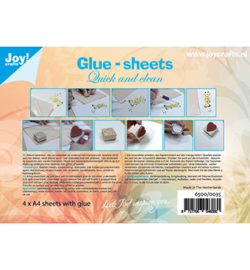 Joy!Crafts Glue - sheets quick and clean 4 x A4 sheets met lijm 6500/0035