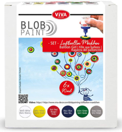 Viva Decor Blob paint (verf) FarbSet Luftballon Mädchen 6 x 90 ml