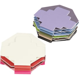 Kleurrijke vouwdozen 100 stuks assorti 5,5 x 5,5 cm 250 grams papier