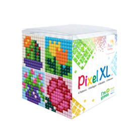 Pixelhobby XL mosaic kubussetje bloemen 6,2 x 6,2 cm