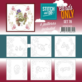 Stitch and Do Cards only bevat 6 verschillende oplegkaartjes set 78