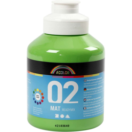 A' Color 02 mat readymix verf op waterbasis lichtgroen fles 500 ml