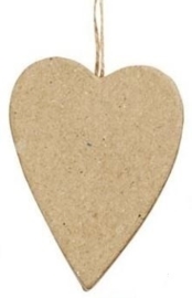 Handgemaakte hart van papier-mâché 5,9 x 7,2 x 1,3 cm
