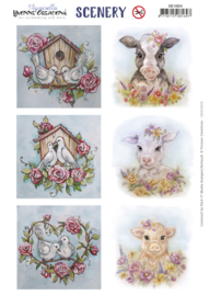 Yvonne Creations Scenery Aquarella Animals Square 3D push out A4 CDS10024