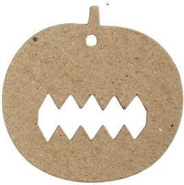 Platte vorm Halloween decoratie pompoen 9 x 8,7 cm dikte 1 mm