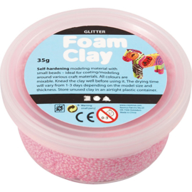Foam Clay (klei) glitter roze bakje à 35 gram