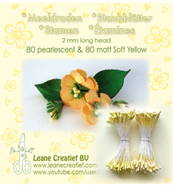 Leane Creatief meeldraden ± 80 matt en 80 pearl soft yellow 2 mm 26.6593