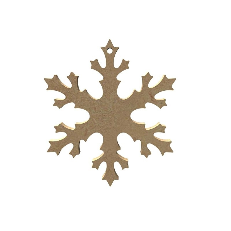 Gomille MDF sneeuwvlok Ø 10,9 cm dikte 5 mm met ophangoog