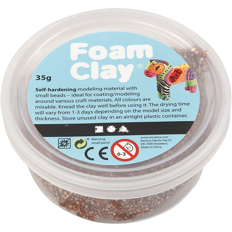 Foam Clay (klei) bruin bakje à 35 gram