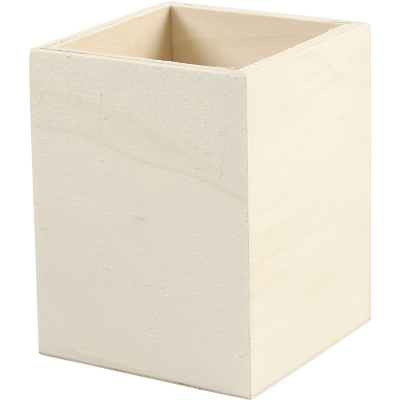 Triplex hout pennenbak 7,5 x 7,5 x 9,5 cm 1 stuk Diversen