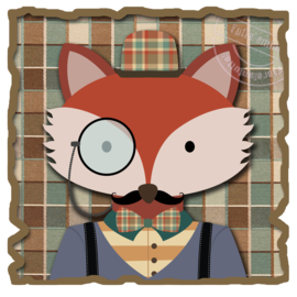 Strijkapplicatie Retro Funky Fox