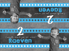 Traktatiezakje kinderfeest schoolbord "Raeven" met foto, set van 6 stuks