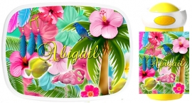 Set Mepal broodtrommel en drinkbeker Tropical Abigail