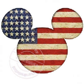 Strijkapplicatie Mickey USA