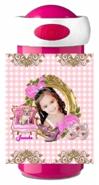 Drinkbeker Victorian Rose met foto en naam