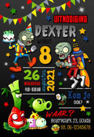 Kinderfeest uitnodiging Plants vs Zombies