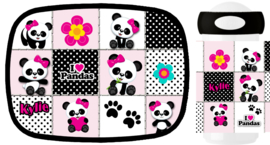 Set Mepal broodtrommel en drinkbeker Panda Patchwork