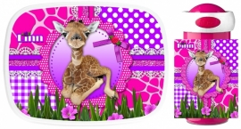 Set broodtrommel en beker Giraffe, favorieten van Linn!