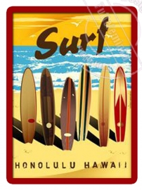 Strijkapplicatie Hawaii Surf