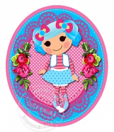 Strijkapplicatie Lalaloopsy blue/pink