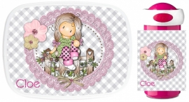 Set Mepal broodtrommel en drinkbeker Charming Chloe met naam