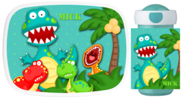 Set broodtrommel en drinkbeker Dino Cute