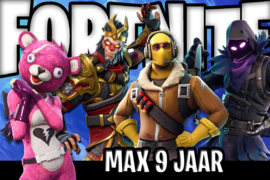 Kinderfeest uitnodiging Fortnite,  setje van 6 stuks